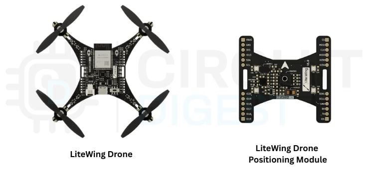 LiteWing ESP32 drone with positioning module — hardware setup for voice controlled drone project