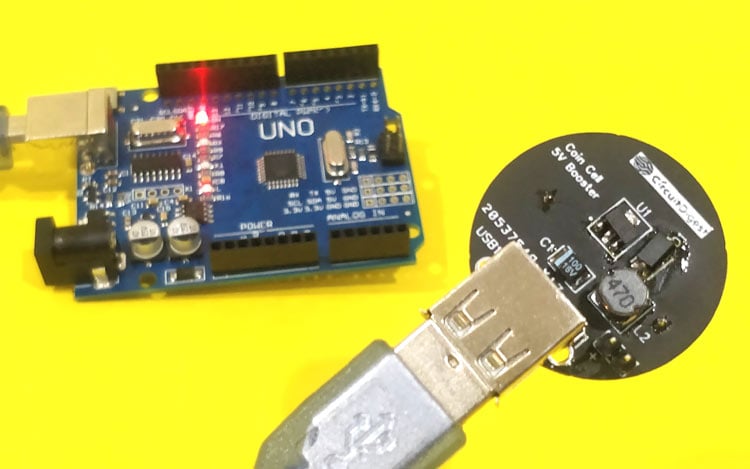  Single Cell Boost Converter Circuit using Coin Cell – 5V Output