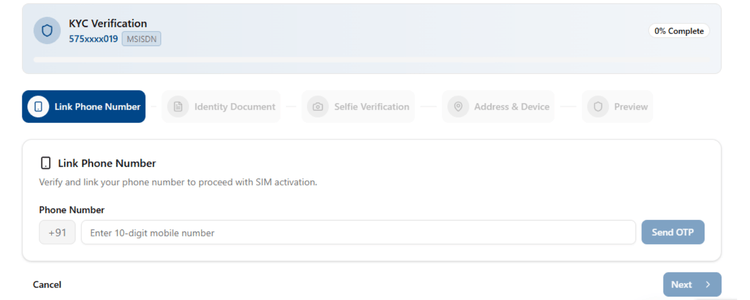 Airtel M2M SIM KYC verification screen on Circuit Digest Cloud showing document upload options and selfie capture